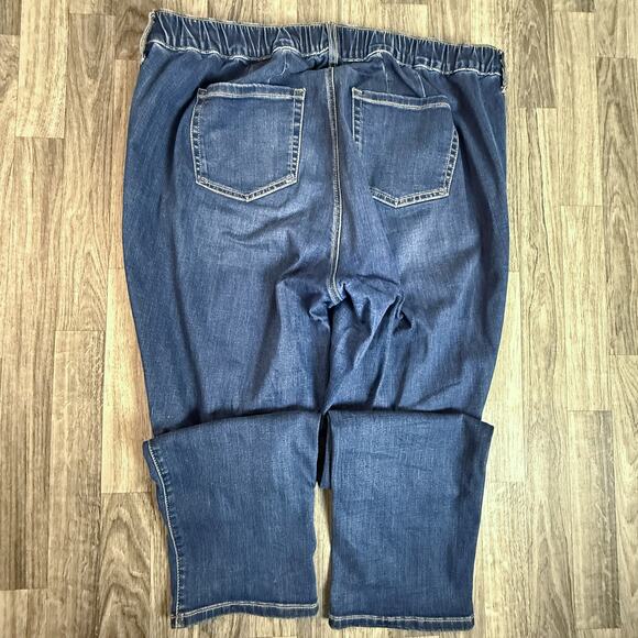 Torrid Feel The Fit 2R Distressed Jogger Jeans Blue Elastic Waist Denim Pants - Picture 2 of 7